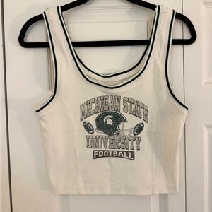 Target White and Green Two Sleeve Top